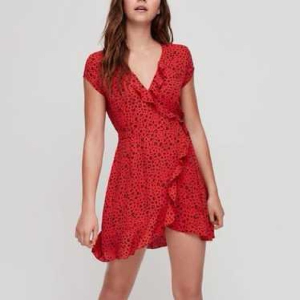Red Leopard Sunday Best Savoy Wrap Dress